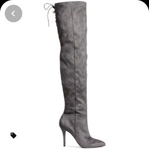 H&M new without tags gray thigh high boots